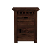 Amer Solid Sheesham Wood Bedside Table (Walnut Finish)